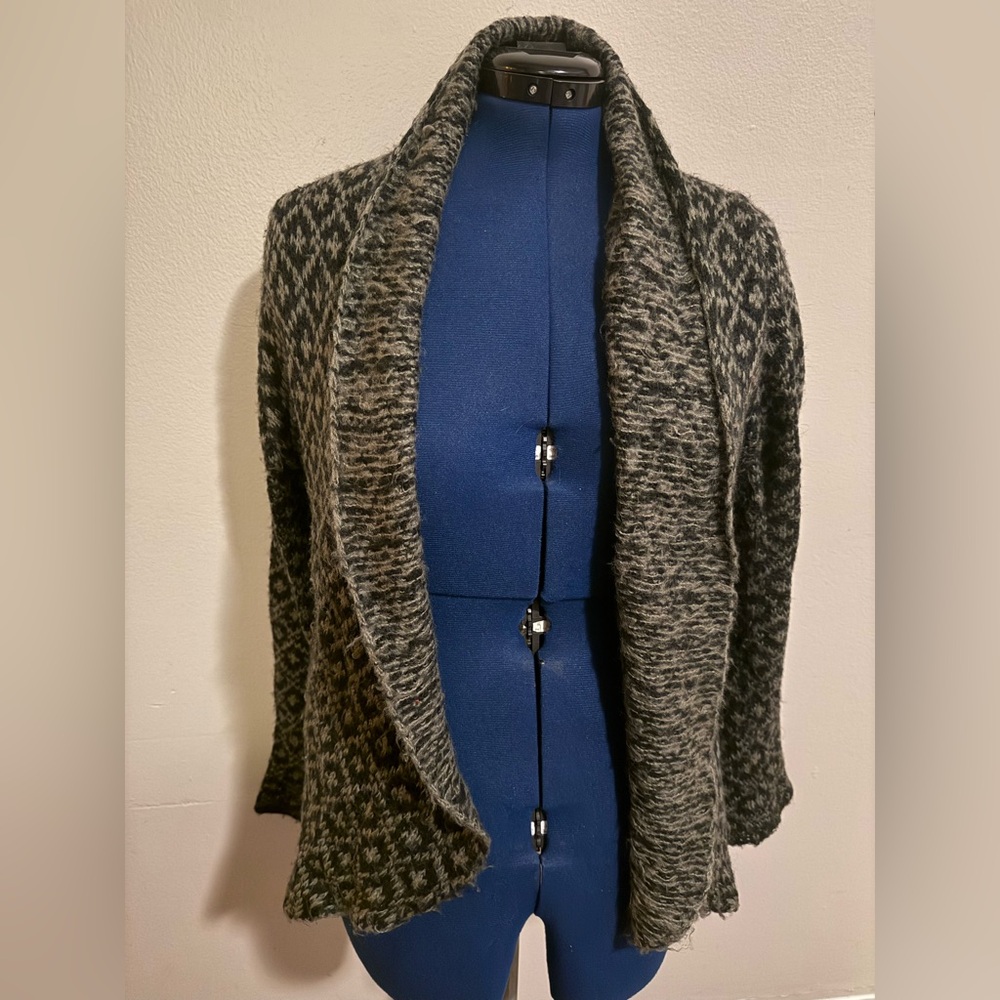 Cozy Black and Gray Knit Cardigan